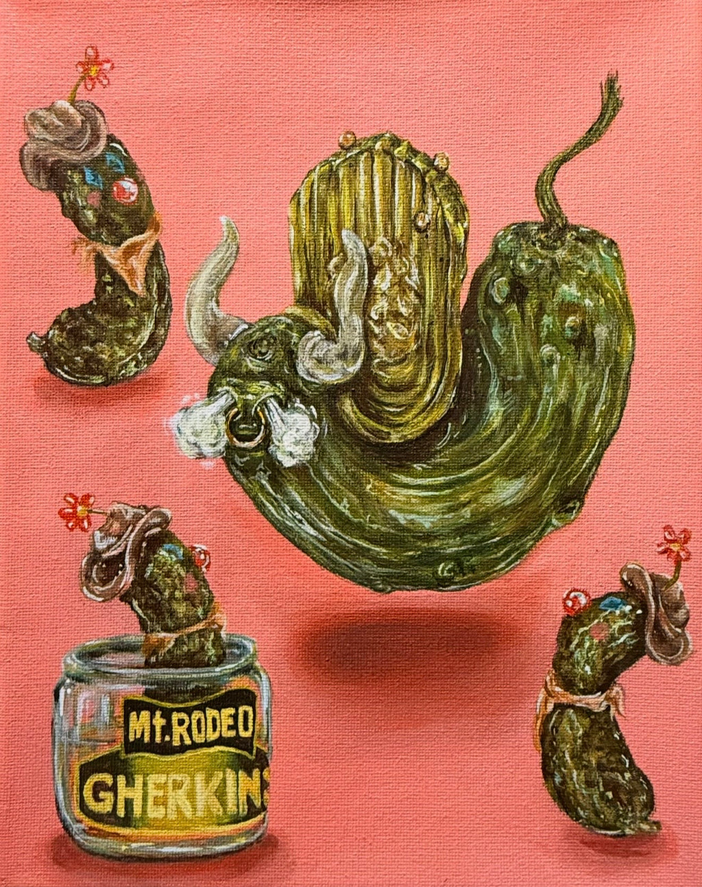 “Dill Rodeo” 8x10 Acrylic On Canvas
