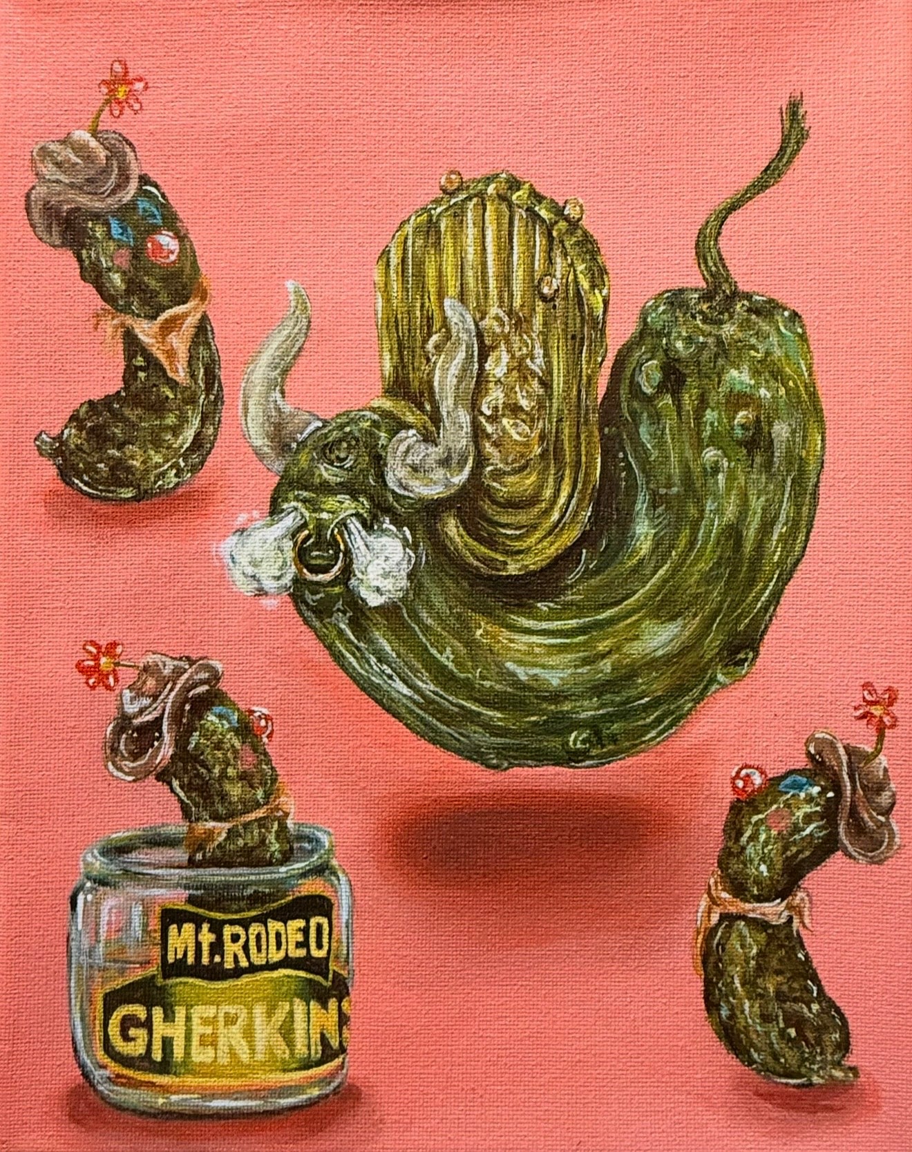 “Dill Rodeo” 8x10 Acrylic On Canvas