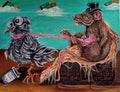 “Wildlife Watching In NYC” 12x16 Acrylic On Canvas