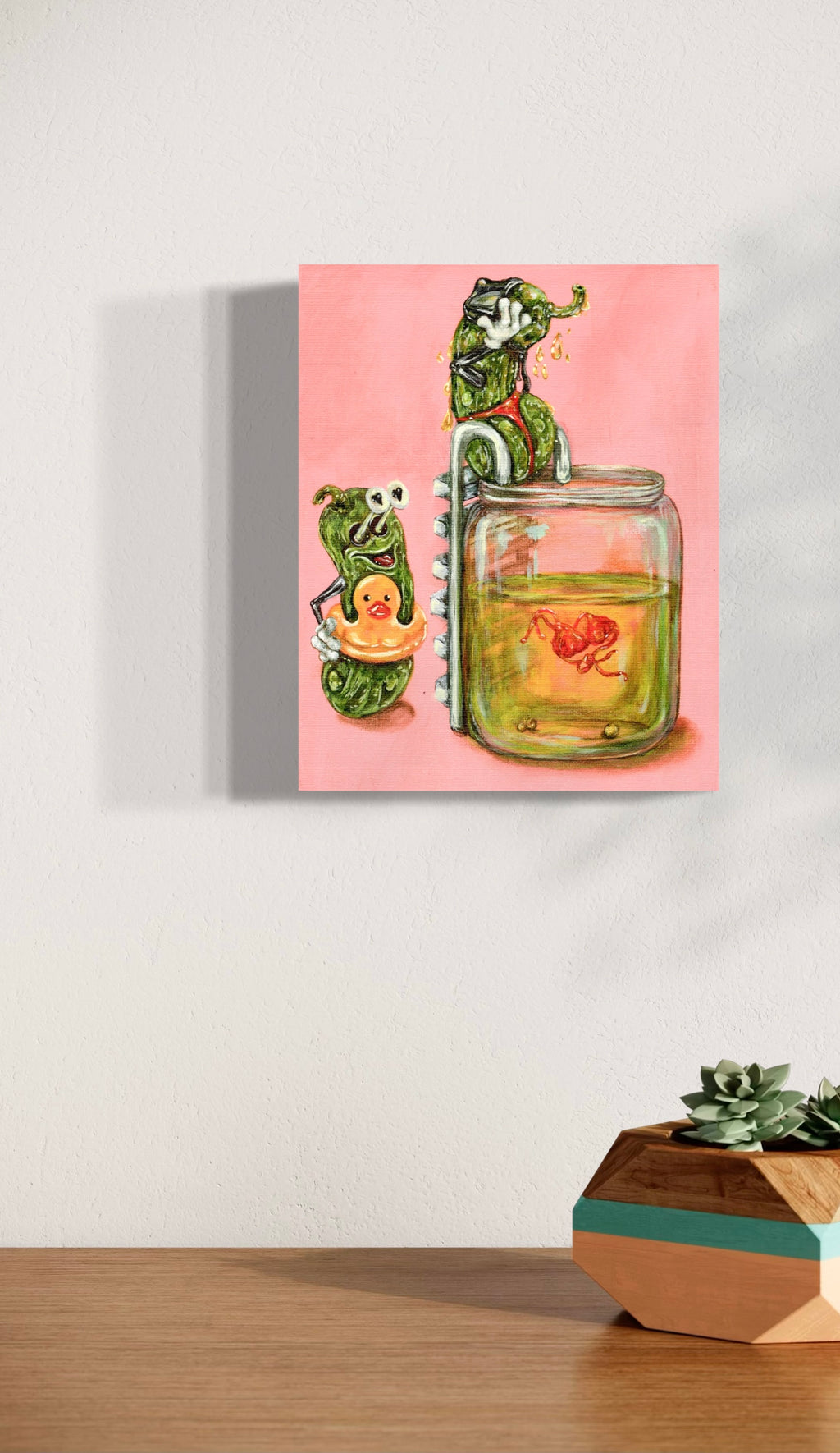 “Pickle Pool” 8x10 Acrylic On Canvas