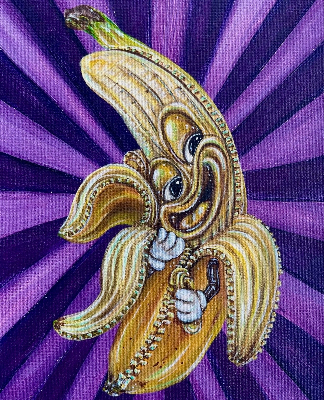 “Peels Naughty” 8x10 Acrylic On Canvas