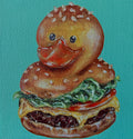“Ducky Summer BBQ Series” 4x4 Acrylic On Canvas