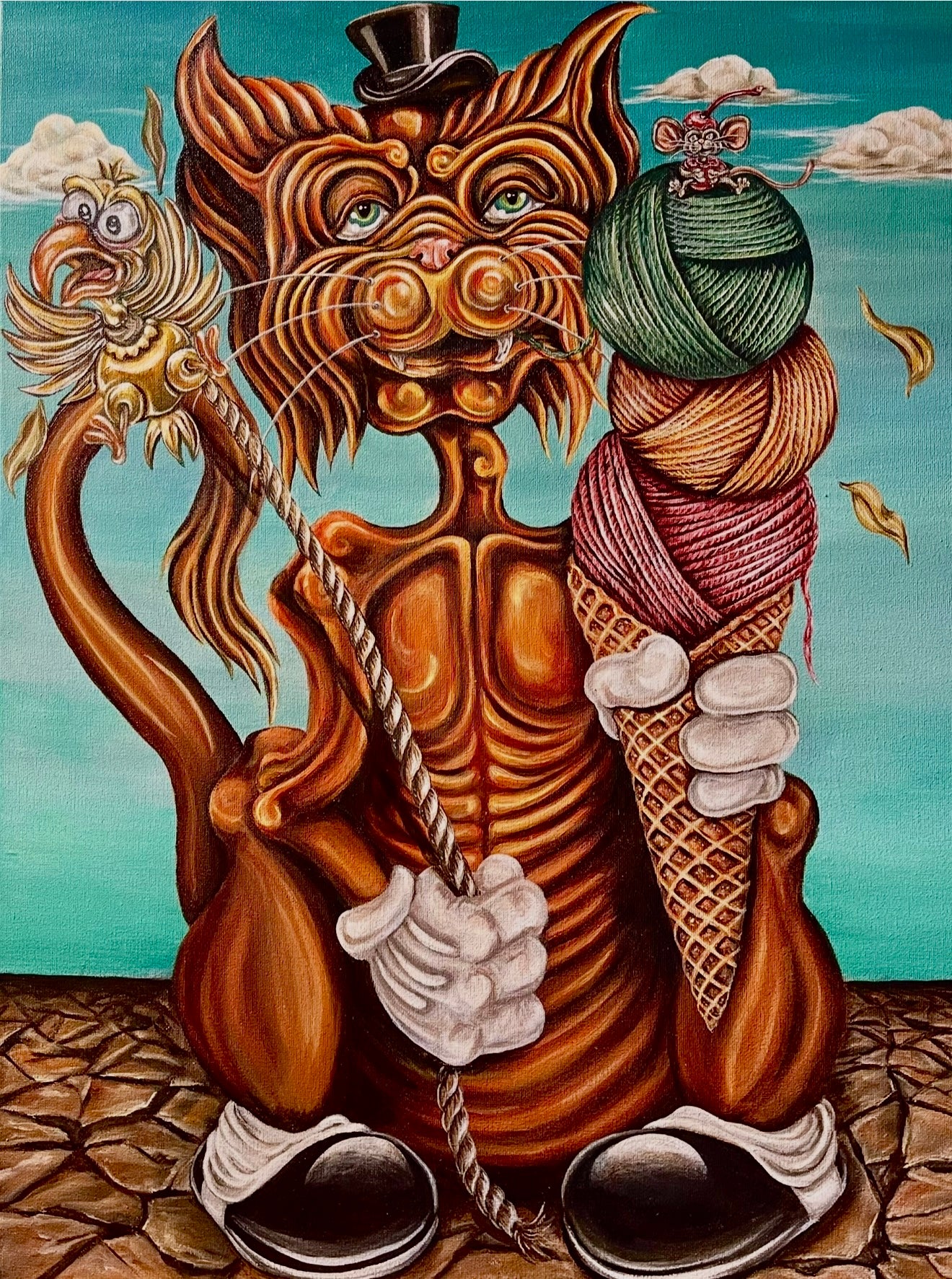 “Kitty Jackpot” 18x24 Acrylic On Canvas