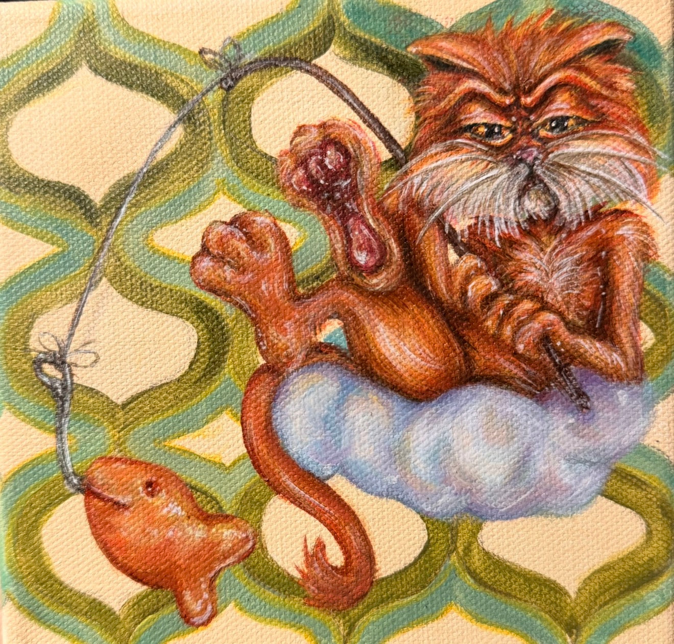 “Cool Cats Series” 6x6 Acrylic On Canvas