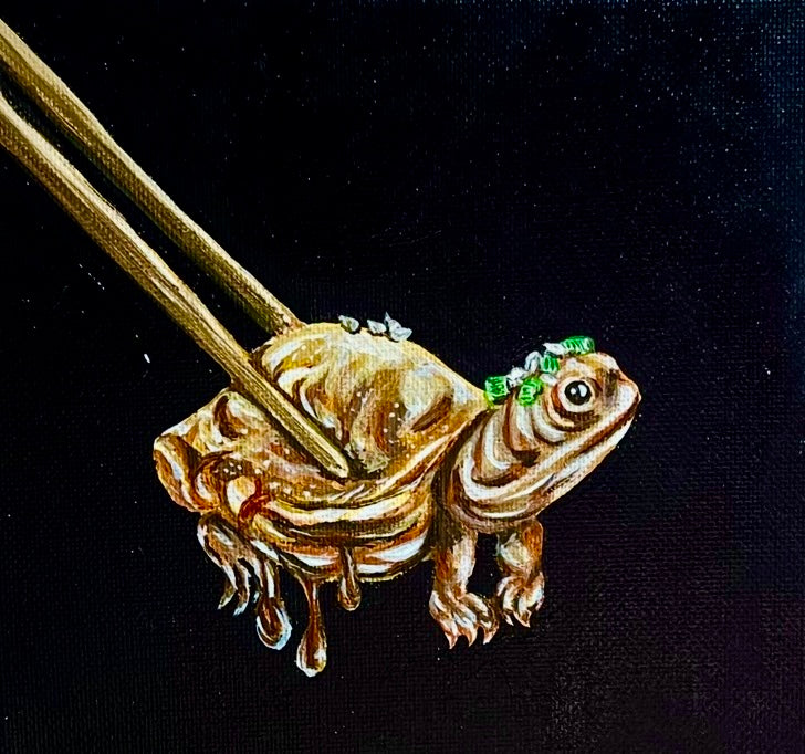 “Turtle Dumpling” 6x6 Acrylic On Canvas