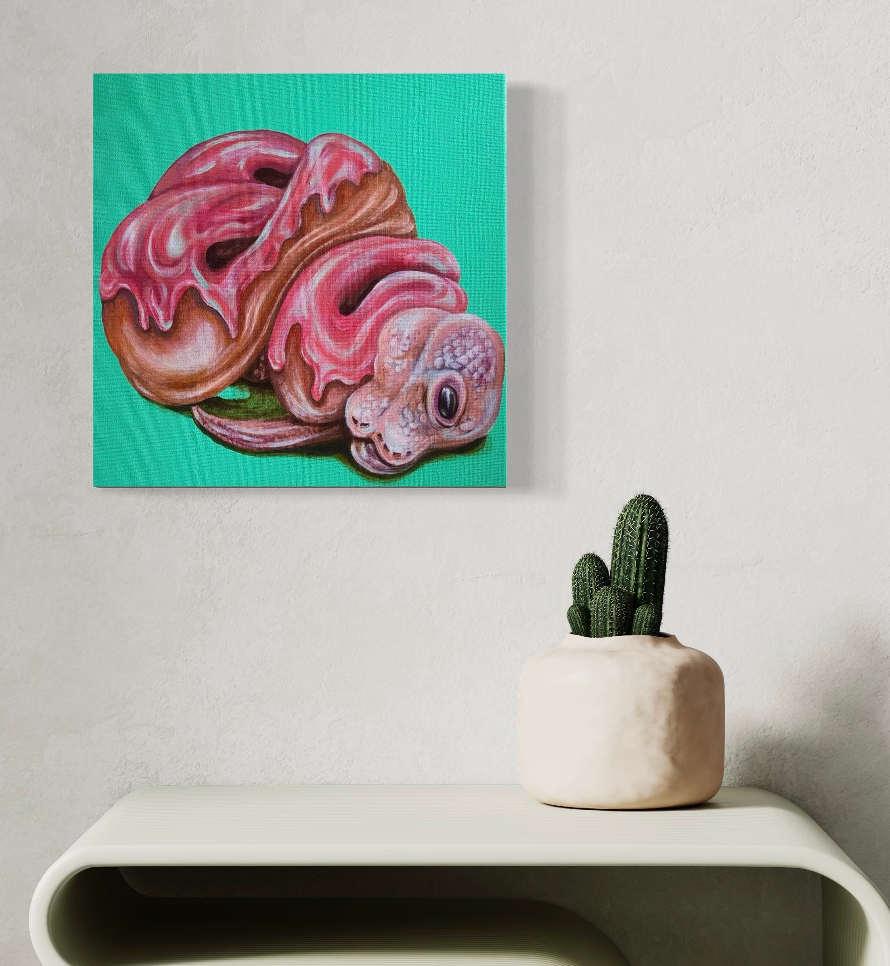 “Donut Disguise” 12x12 Acrylic On Canvas