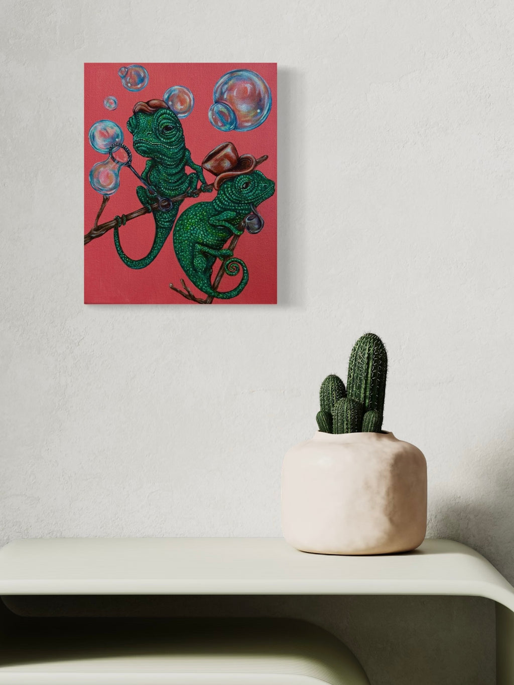 “Chameleon Curiosity” 8x10 Acrylic On Canvas