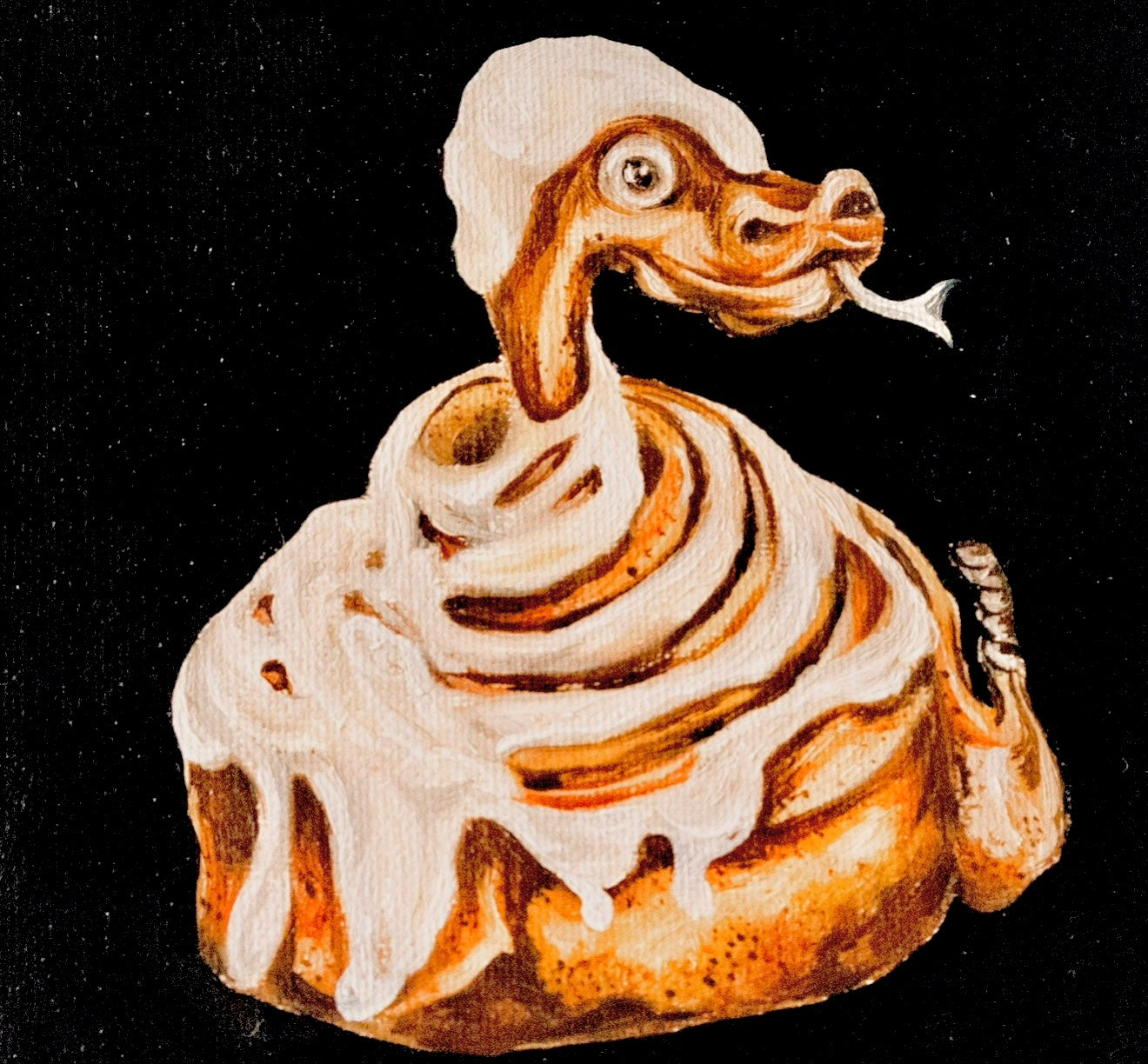 “Cinna-Snake”                                     6x6 Acrylic On Canvas