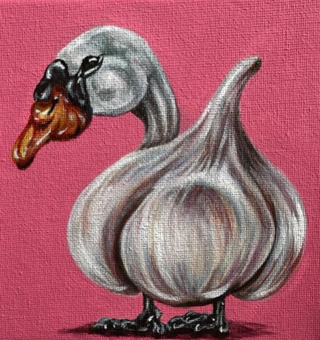 “Garswan Couple” 6x6 Acrylic On Canvas