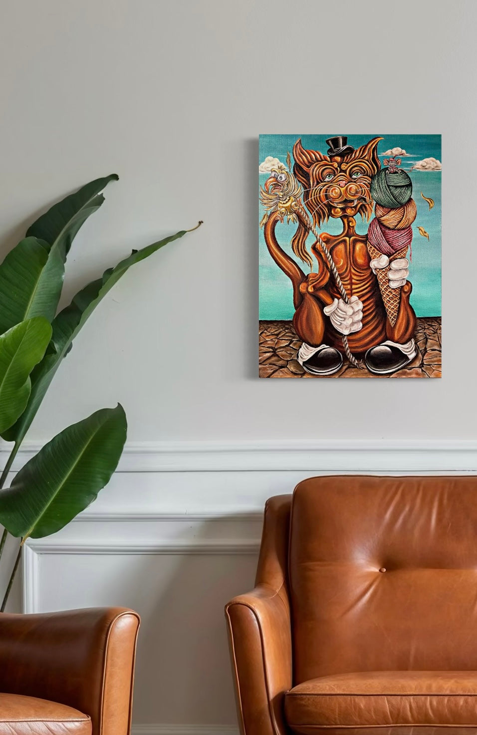 “Kitty Jackpot” 18x24 Acrylic On Canvas