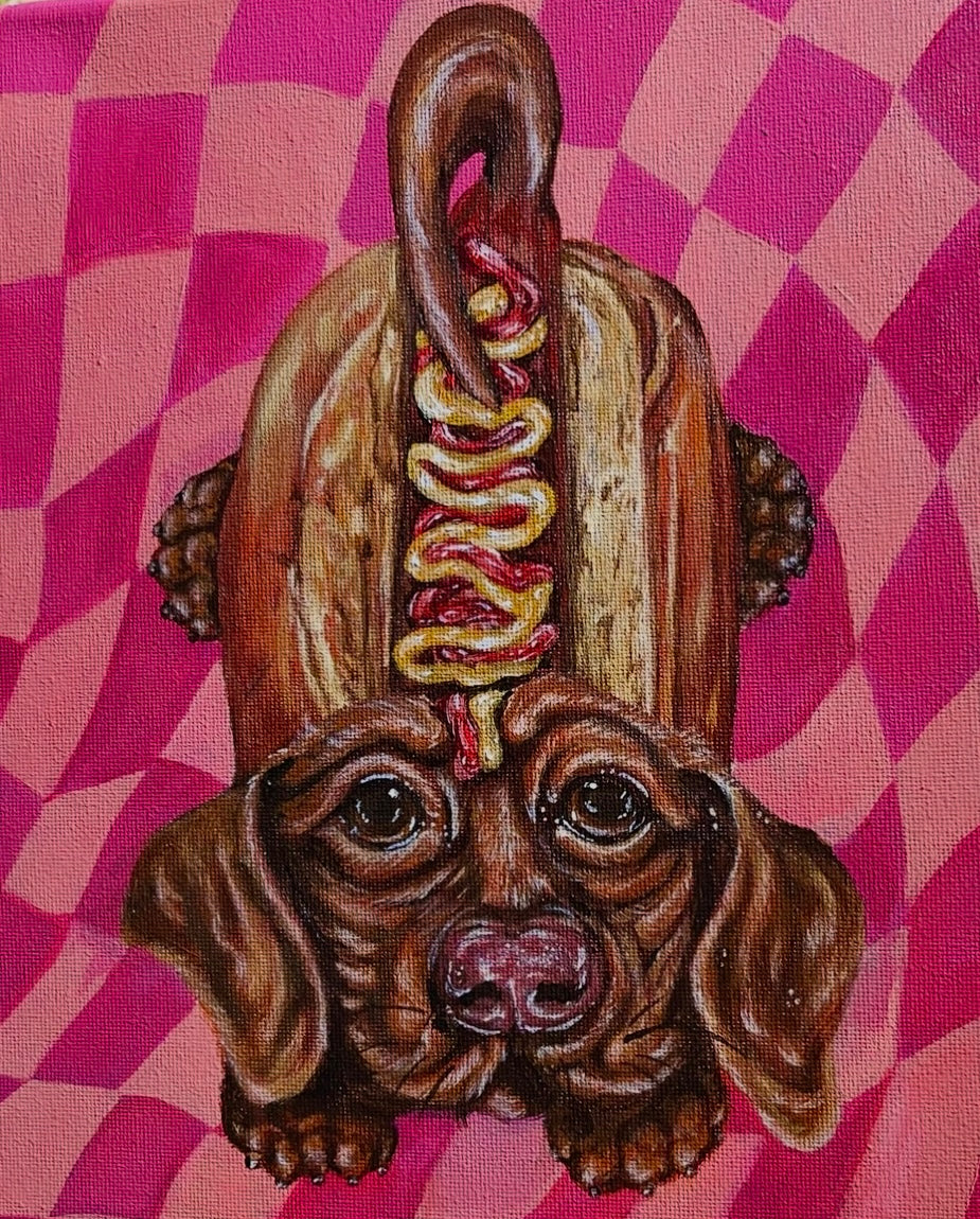 “Hot Dog” 12x16 Acrylic On Canvas