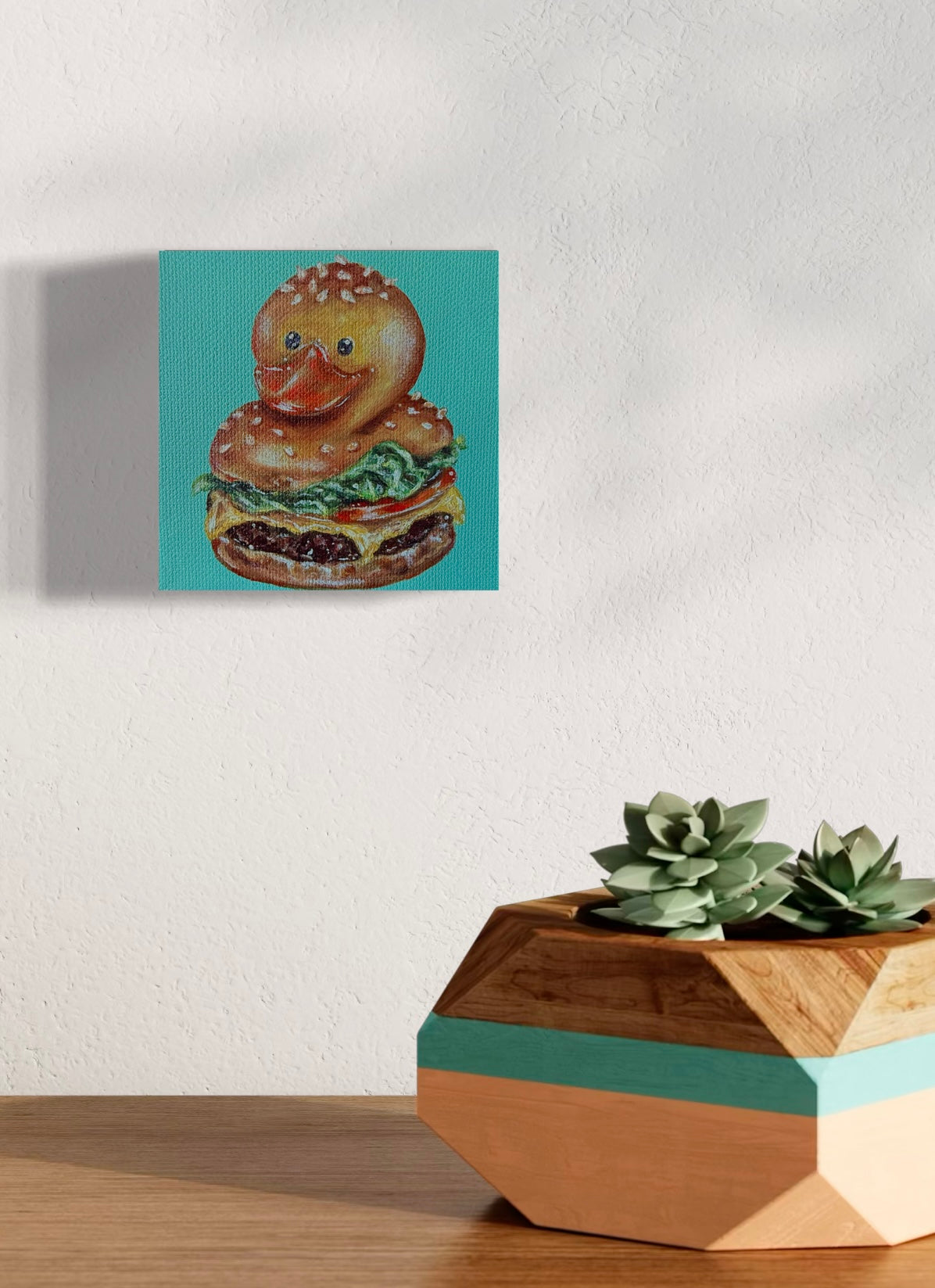 “Ducky Summer BBQ Series” 4x4 Acrylic On Canvas