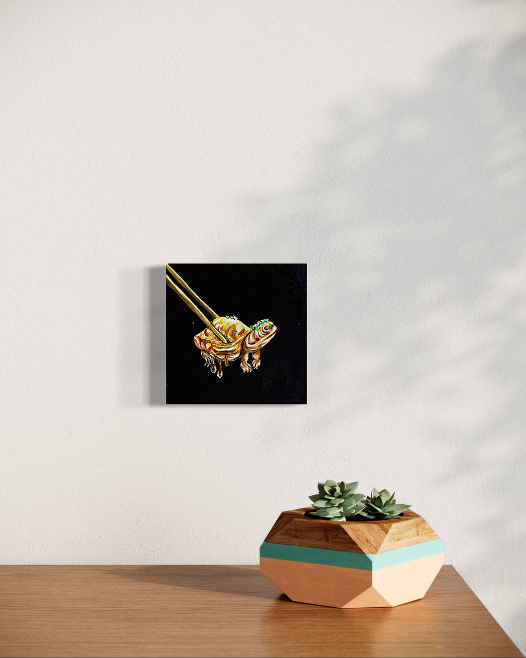 “Turtle Dumpling” 6x6 Acrylic On Canvas