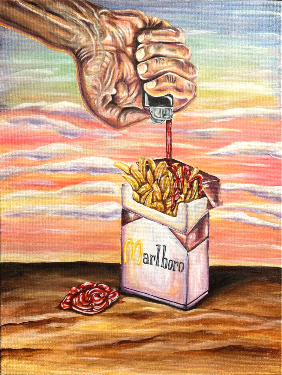 “Criminal Indulgences” 12x16 Acrylic On Canvas
