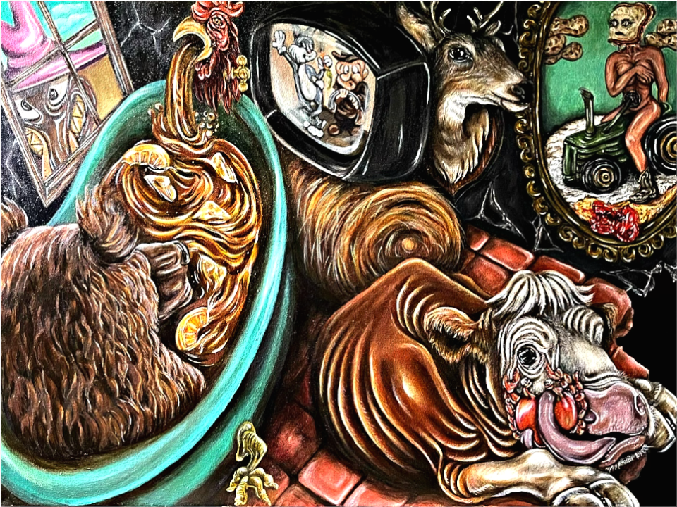 “Farm” 18x24 Acrylic On Canvas