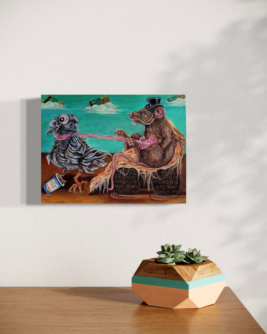 “Wildlife Watching In NYC” 12x16 Acrylic On Canvas
