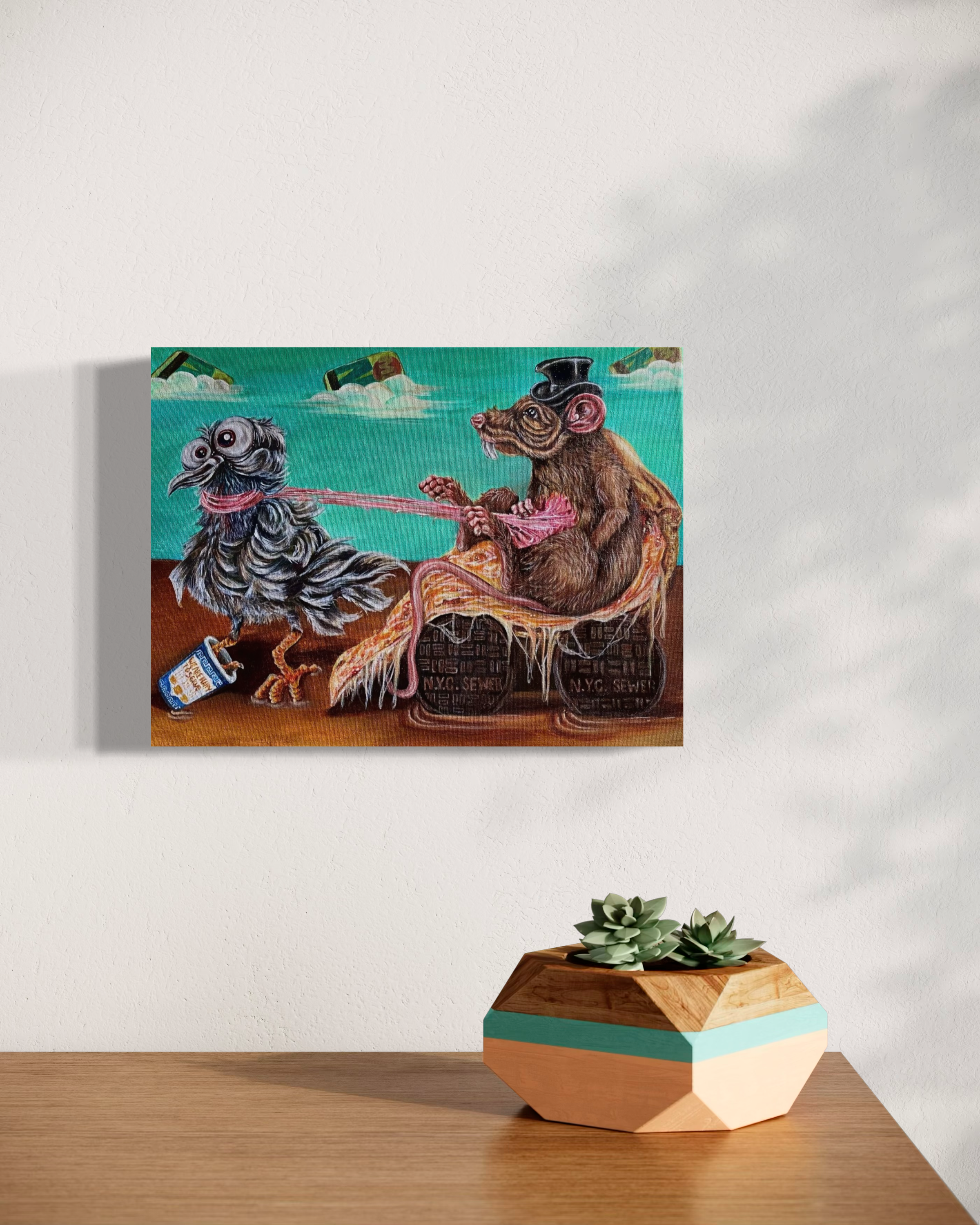 “Wildlife Watching In NYC” 12x16 Acrylic On Canvas