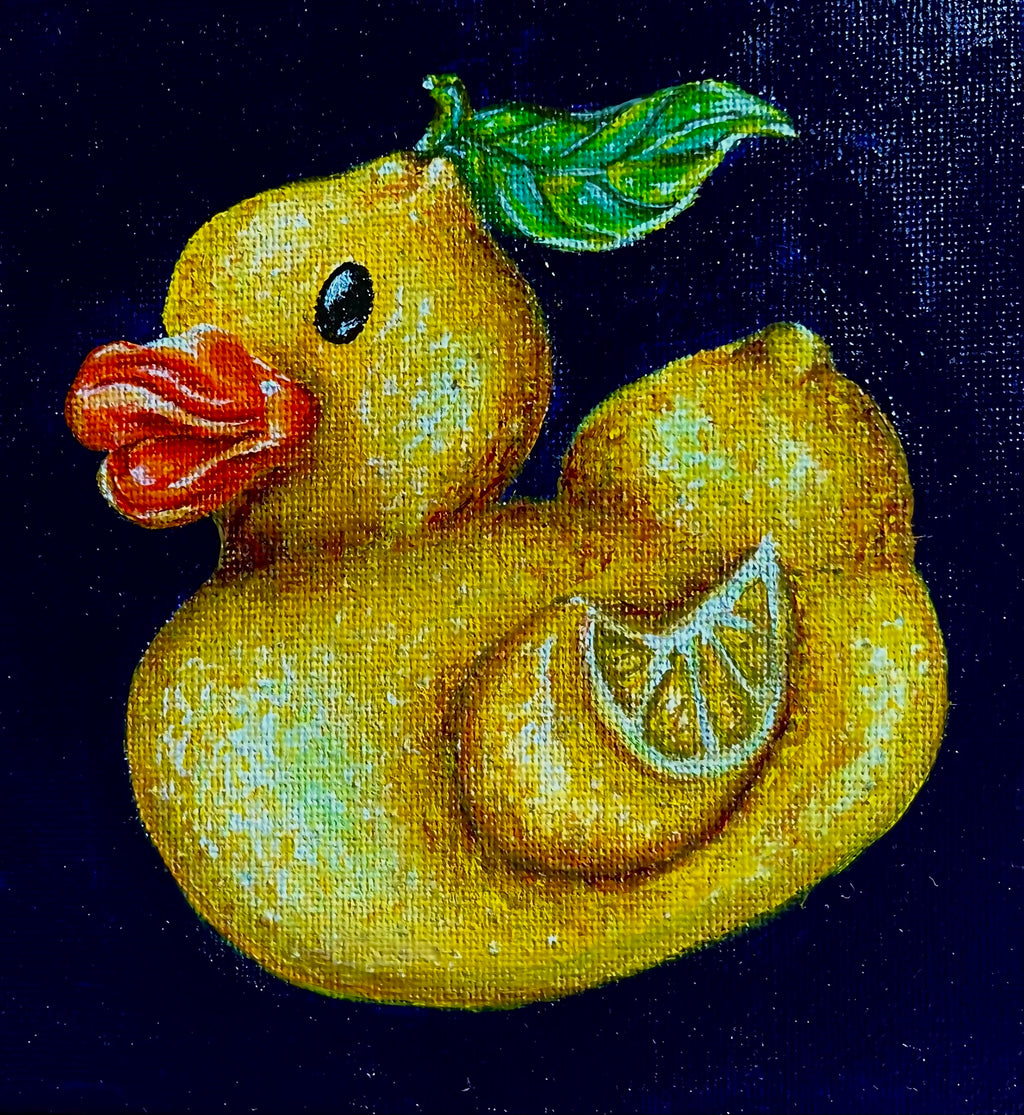 “Fresh Picked Rubber Ducks” 6x6 Acrylic On Canvas