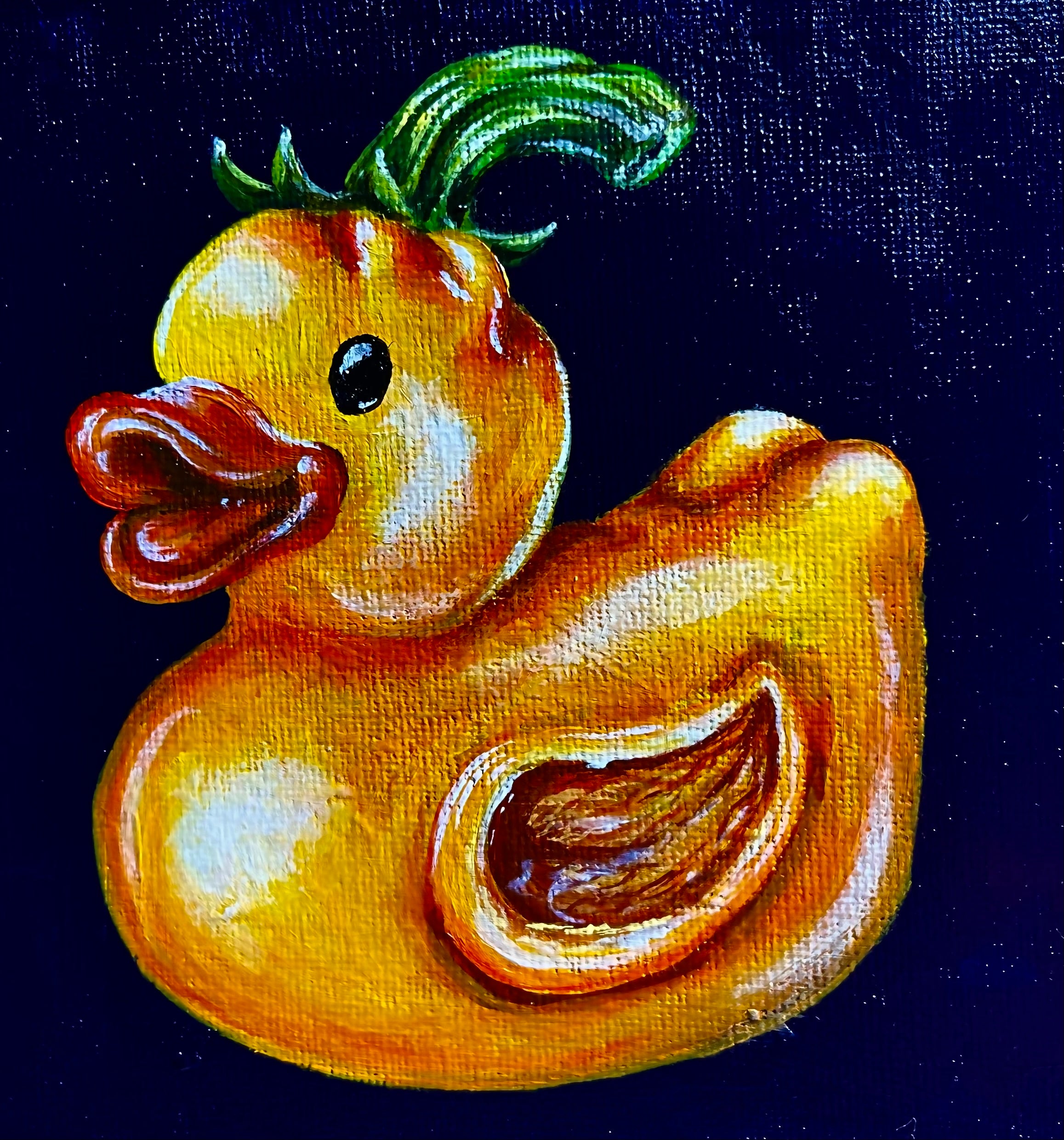 “Fresh Picked Rubber Ducks” 6x6 Acrylic On Canvas