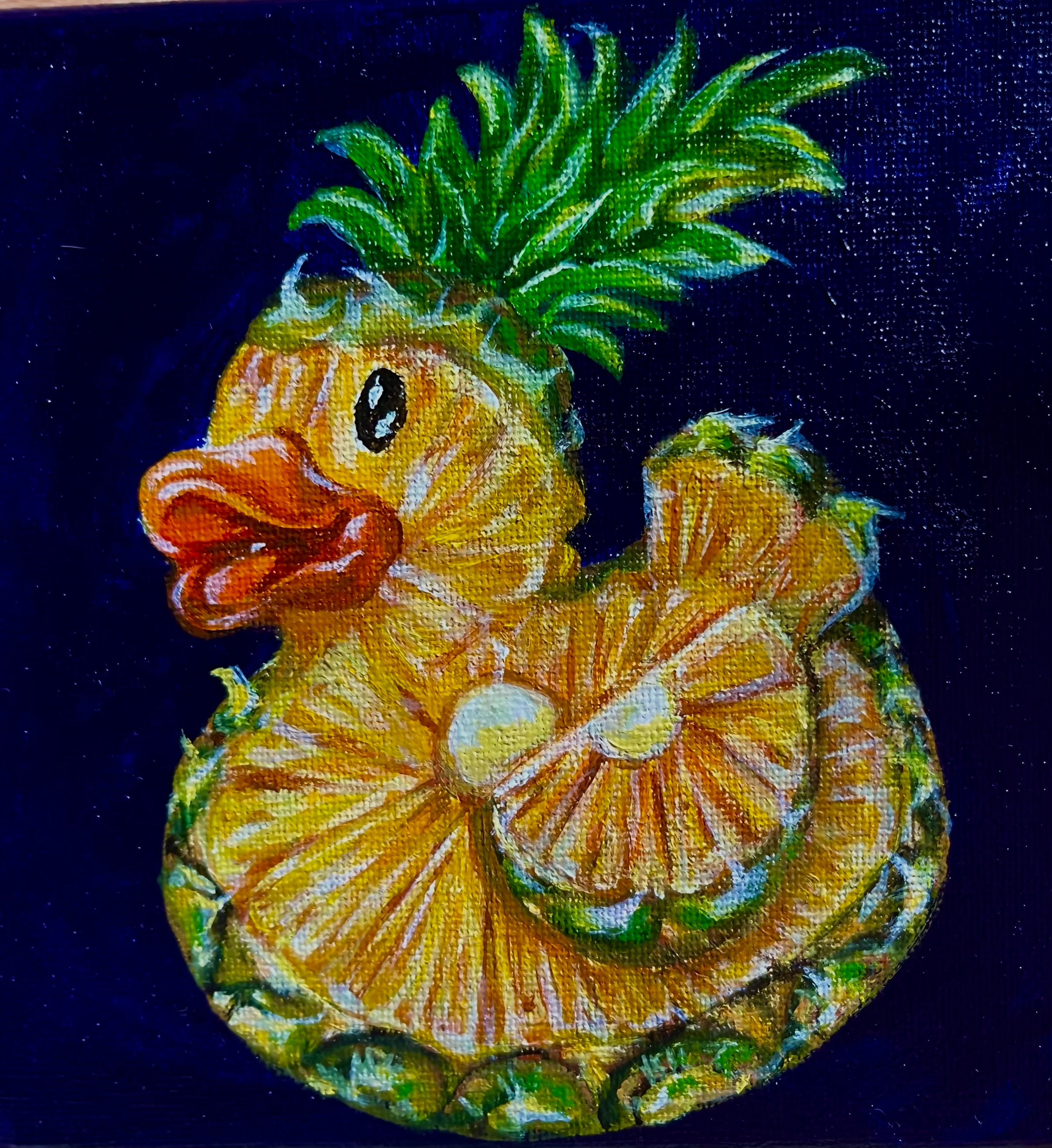 “Fresh Picked Rubber Ducks” 6x6 Acrylic On Canvas